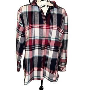 Orvis Plaid Flannel Women's XXLarge Shirt Jacket Fleece Lined‎ Shacket
